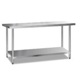 Stainless Steel Kitchen Bench 1829x610mm Heavy Duty Adjustable Shelf