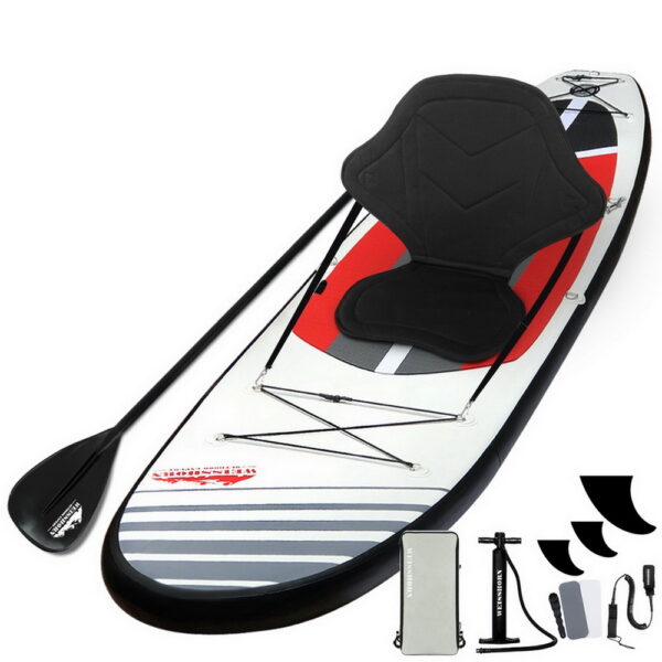 Inflatable SUP 11ft Stand Up Paddle Board Kayak 185kg Capacity Anti Slip Black