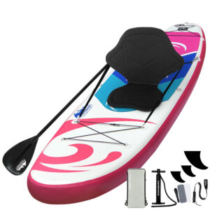 Inflatable SUP 11ft Stand Up Paddle Board Kayak 185kg Capacity Pink Surfboard