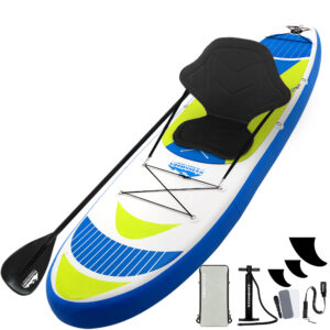 Inflatable SUP 11ft Stand Up Paddle Board Kayak 185kg Capacity Yellow 335x81cm