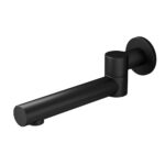 Bathroom Wall Bath Spout 180 Swivel Matte Black Solid Brass No Splash Mixer