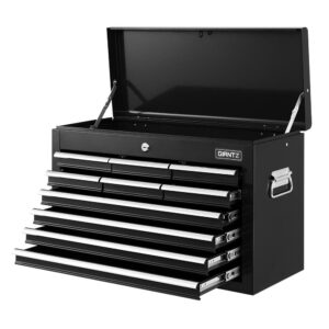 10 Drawer Tool Chest Cabinet Steel Storage Box Organizer Black 75kg Capacity