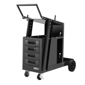 Welding Cart Trolley 3 Tier Steel 100kg Capacity Lockable Wheels Drawer Storage