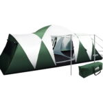 Family Camping Tent 12 Person 3 Rooms UV Water Resistant Green Hiking Beach