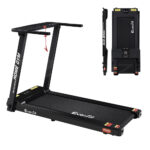 Electric Treadmill Compact Foldable 420mm Belt 12 Programs Home Gym Black