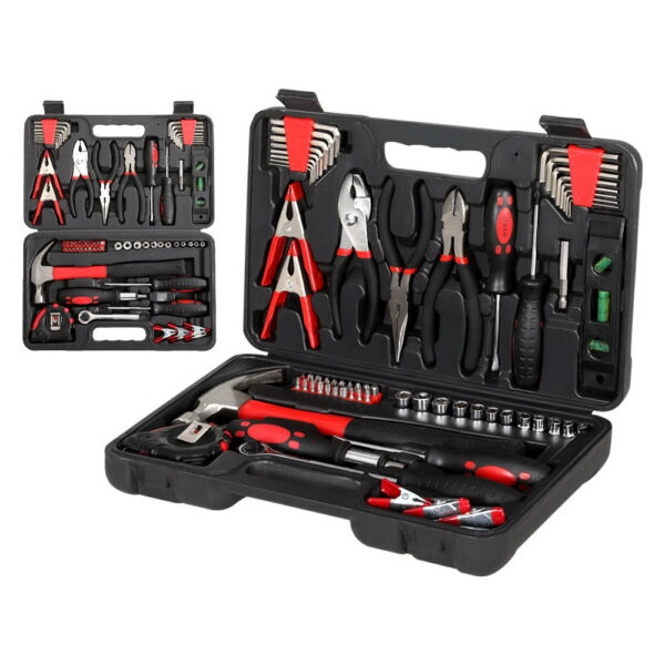 70pc Hand Tool Kit Set Carbon Steel Non Slip Grip Home Auto Repair w/Case 13kg