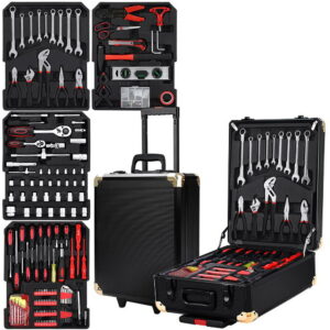 Mechanics Tool Kit Trolley 816pc Chrome Vanadium Portable Case with Wheels BK