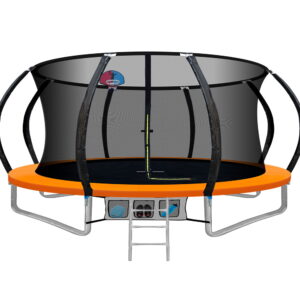 14FT Trampoline with Basketball Hoop Safety Net Pad Outdoor Kids Gift 150kg Capacity