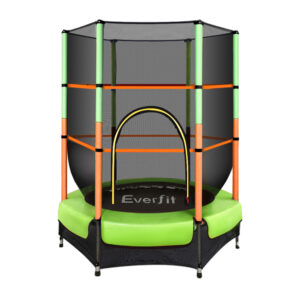 Kids 4.5FT Trampoline with Safety Net Pad Ladder UV Resistant Mat Green Gift