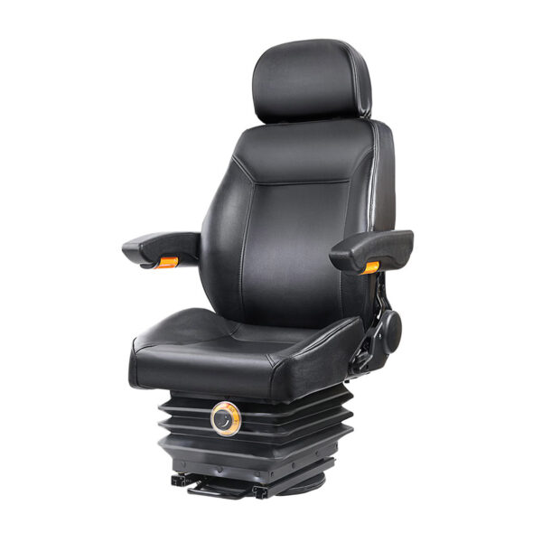 Adjustable Tractor Seat Suspension PU Leather 50 130kg Weight Support Black