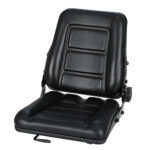 Universal Tractor Seat Adjustable Backrest High Density Foam PU Leather Black