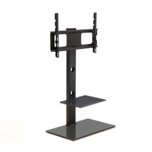 TV Floor Stand 32 70 Swivel Mount Adjustable Height 108 120cm Top Shelf Base