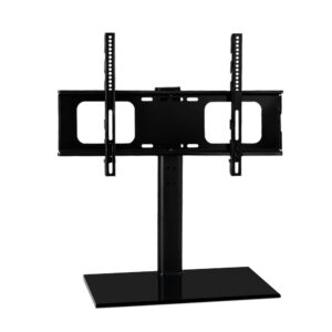 Swivel TV Stand 32 70 inch Screen VESA Mount Tempered Glass Base Black 35 Degree