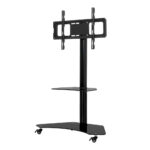 TV Floor Stand Swivel Mount Adjustable 32 70 Inch VESA 600x400 Black Glass