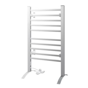 Heated Towel Rack Warmer 10 Bars Aluminium Freestanding Wall Mount 40C 50C