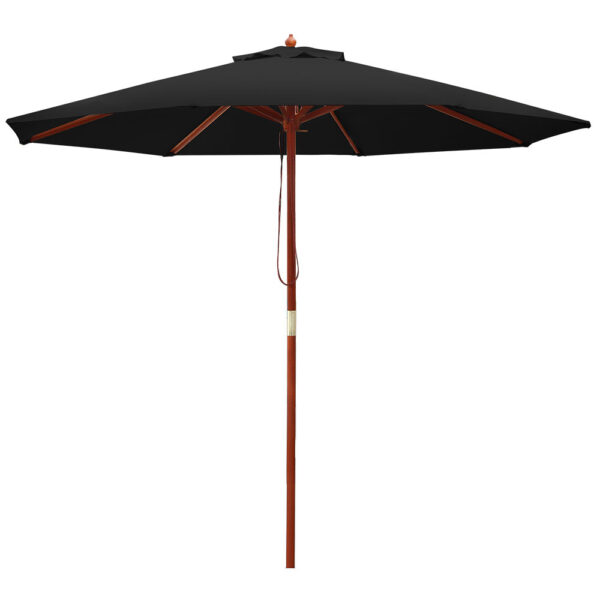 Outdoor Cantilever Umbrella 2.7M UV50+ Water Resistant Polyester Patio Black