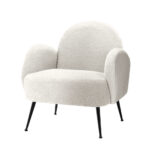 Armchair Lounge Accent Chair Sherpa Boucle Foam Padded White 150kg Capacity