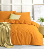 100% Egyptian Cotton Vintage Washed 500TC Mustard Double Quilt Cover Set