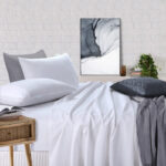 100% Egyptian Cotton Vintage Washed 500TC White 50cm Deep Mega Queen Bed Sheets Set