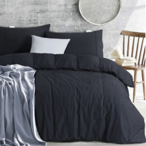 100% Egyptian Cotton Vintage Washed 500TC Charcoal Single Quilt Cover Set