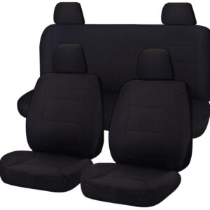 Seat Covers for NISSAN NAVARA D23 SERIES 3 NP300 11/2017 - 11/2020 DUAL CAB FR BLACK ALL TERRAIN