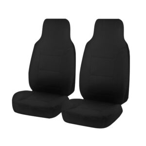 Seat Covers for  HI ACE TRH-KDH SERIES 03/2005 - 01/2019 LWB SINGLE / CREW CAB / COMMUTER BUS FRONT 2X HIGH BUCKETS BLACK CHALLENGER