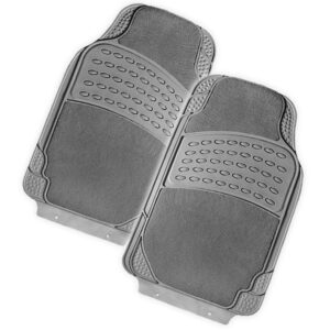 COLOSSUS 2-Piece Car Mat - GREY [Rubber/Carpet]