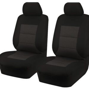 Seat Covers for MITSUBISHI TRITON MQ SERIES 01/2015 - ON DUAL / CLUB CAB UTILITY FRONT 2X BUCKETS BLACK PREMIUM