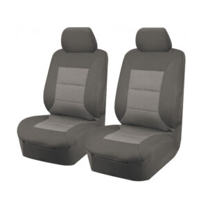 Seat Covers for MITSUBISHI TRITON MQ SERIES 01/2015 - ON SINGLE CAB CHASSIS FRONT 2X BUCKETS GREY PREMIUM