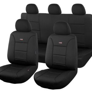 Seat Covers for  HIACE CREW VAN LWB 02/2019 -ON 2 ROWS SHARKSKIN BLACK