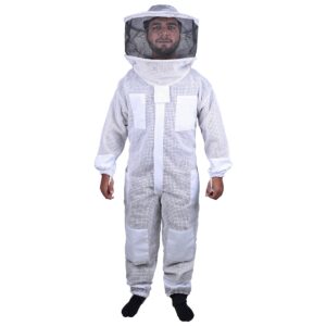 Beekeeping Bee Full Suit 3 Layer Mesh Ultra Cool Ventilated Round Head Beekeeping Protective Gear SIZE XL