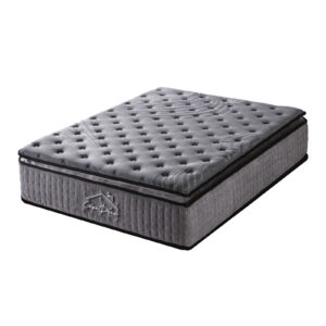 Bamboo Charcoal Mattress Pocket Spring Pillowtop 5 Zone 32cm Depth - Queen - Charcoal