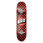 Complete Dude Crew 7" x 30" Skateboard - Checkers Black / Red