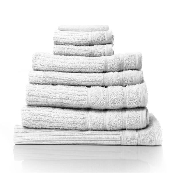 Eden Egyptian Cotton 600GSM 8 Piece Luxury Bath Towels Set - White