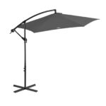 Milano  Outdoor Umbrella Cantilever With Protective Cover Patio Garden Shade - Charcoal