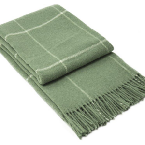 Brighton Throw - 100% NZ Wool - Sage Striped