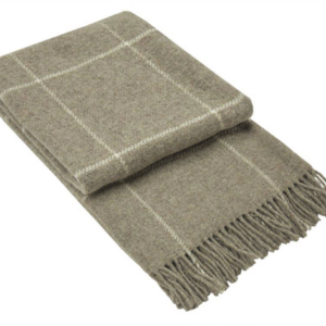 Brighton Throw - 100% NZ Wool - Beige Striped