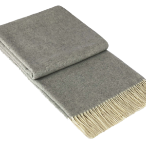 Kensington Throw - 10% Cashmere/ 90% Super Fine Merino Wool - Light Grey