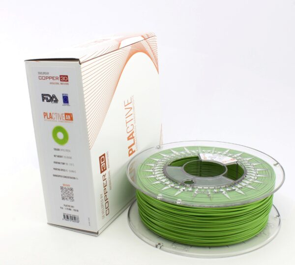 PLA Filament Copper 3D  - Innovative Antibacterial 1.75mm 750gram Apple Green Color 3D Printer Filament