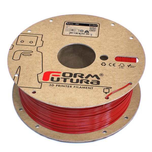 Glass feel recycled PETG Filament ReForm - rPET 1.75mm 1000 gram Red 3D Printer Filament