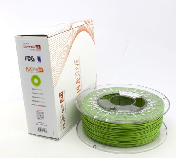 PLA Filament Copper 3D  - Innovative Antibacterial 2.85mm 750gram Apple Green Color 3D Printer Filament