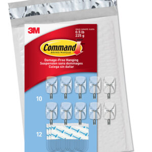 Command Small Clear Wire Value Pack  10 Hooks and 12 Strips  CL067-10NA