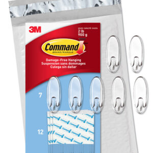 Command Medium Clear Oval Value Pack  7 Hooks and 12 Strips  CL091-7NA