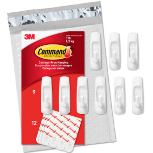 Command Medium Utility Value Pack  9 Hooks and 12 Strips  GP001-9NA