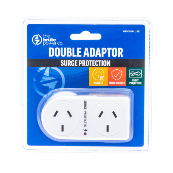 . Double Adaptor - Flat Right + Surge Protection