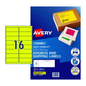 LaserLabel Yl L7162FY 16Up Pack of 25