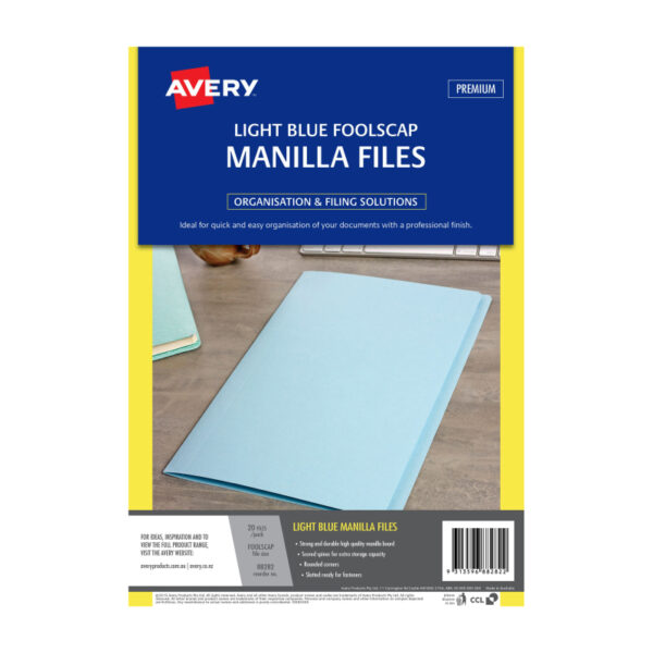 Manilla Folder LBlue FC Pack of 20