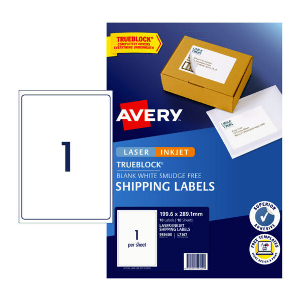 Label White 199.6X289 1Up Pack of 10