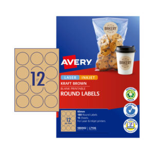 Label Rd Brn 60mm 12Up Pack of 15