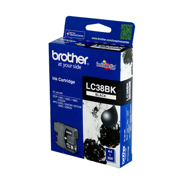 LC-38BK Black Ink Cartridge - DCP-145C/165C/195C/375CW  MFC-250C/255CW/257CW/290C/295CN- up to 300 pages